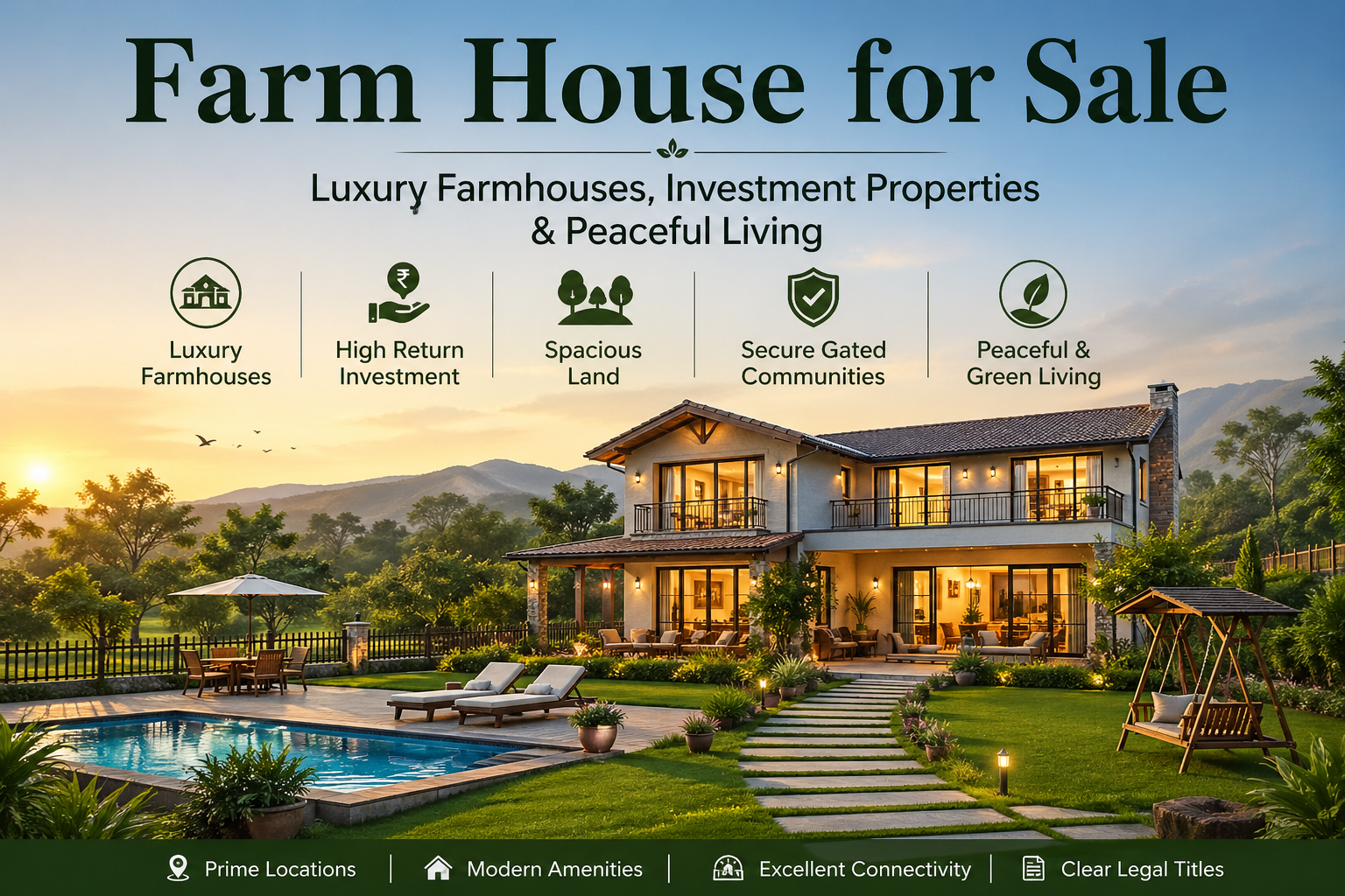 Farm House for Sale | Luxury Farmhouses, Investment Properties & Peaceful Living
