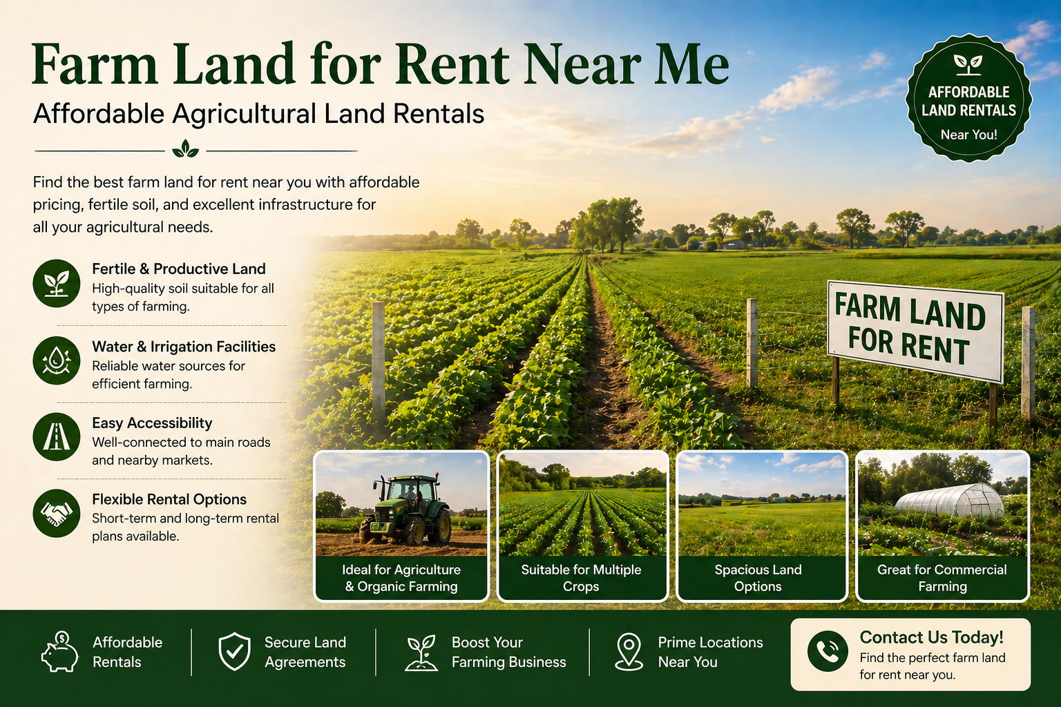 Farm Land for Rent Near Me | Affordable Agricultural Land Rentals